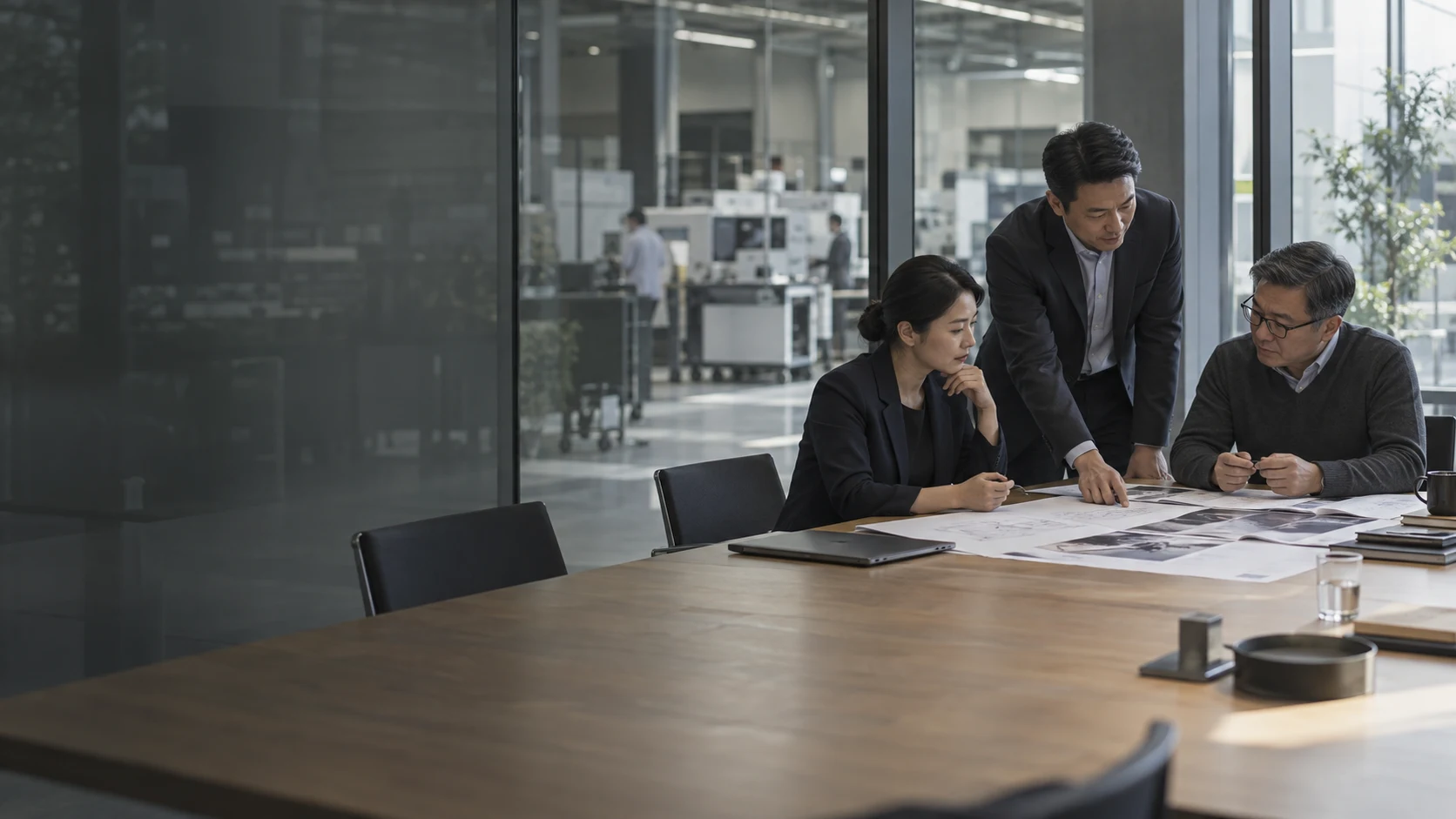 Échange professionnel dans une entreprise technologique, illustration générée par IA