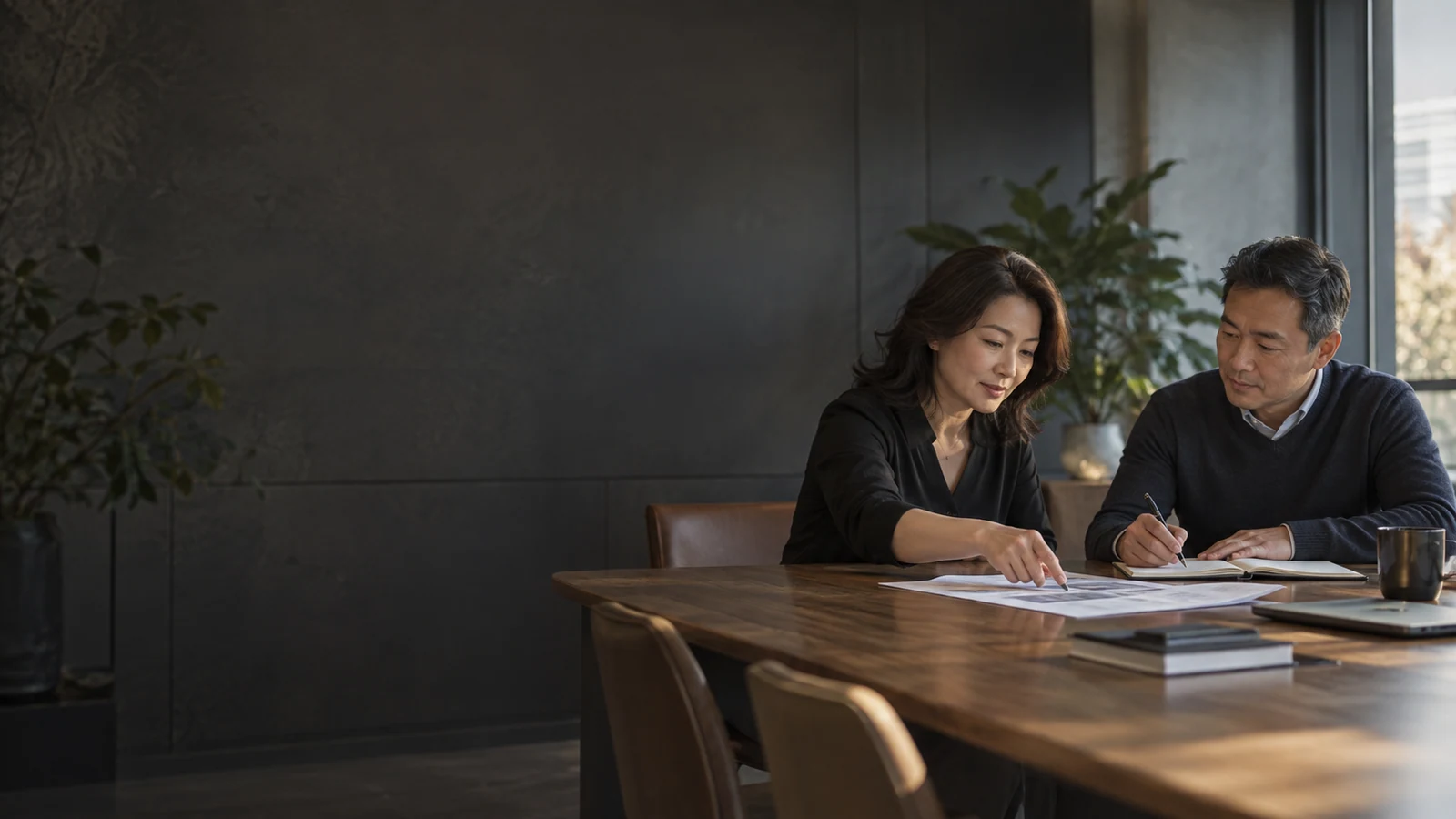 HR Échange sur un processus de gestion avec un dirigeant, illustration générée par IA